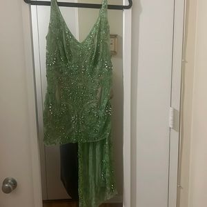 Tracy Reese draped side beaded sleeveless top